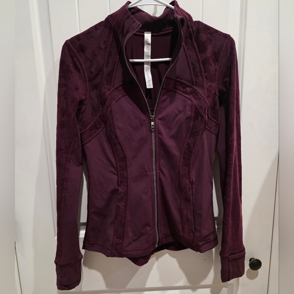 Lululemon Special Edition Define Jacket Flocked Dark Adobe, Floral Velvet Size 6 - Picture 4 of 9